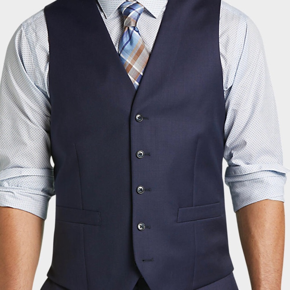 JOE Joseph Abboud Blue Slim Fit Suit Separate Vest